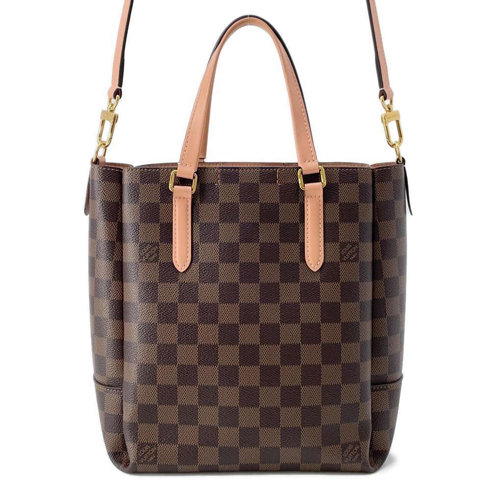Louis Vuitton Damier Ebene Brown Belmont NV Handbag Shoulder Bag Pink